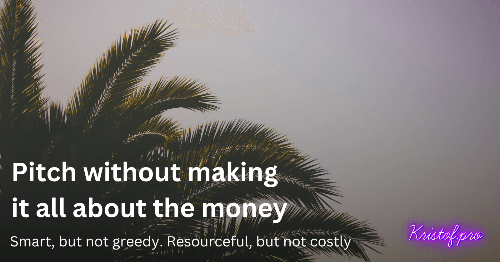 Cover image for Pitch without making it all about the money